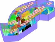 Temperature distribution in an irregular-shaped, non-raised-floor data center  &raquo; Click to zoom ->