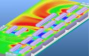 Airflow and temperature distribution in a horizontal plane of a data center  &raquo; Click to zoom ->
