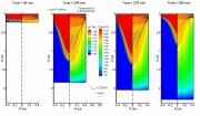 Flow and Temperature Fields in a VAR Ingot of Ti-64 Without Magnetic Stirring  &raquo; Click to zoom ->